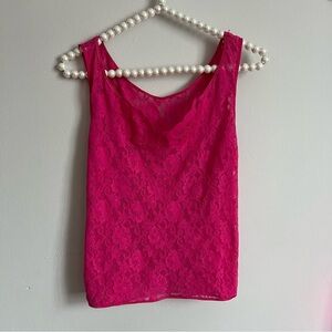 dkny pink lace tank top